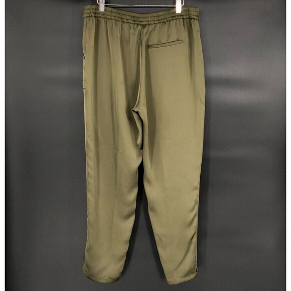 Ted Baker Women's Satin Pants Size 4 Green Silky Elastic Waist Casual Modern - Picture 2 of 9